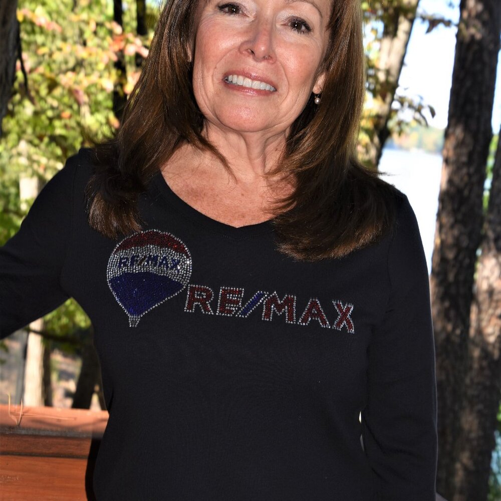 RE/MAX rhinestone bling black long sleeved shirt size Small